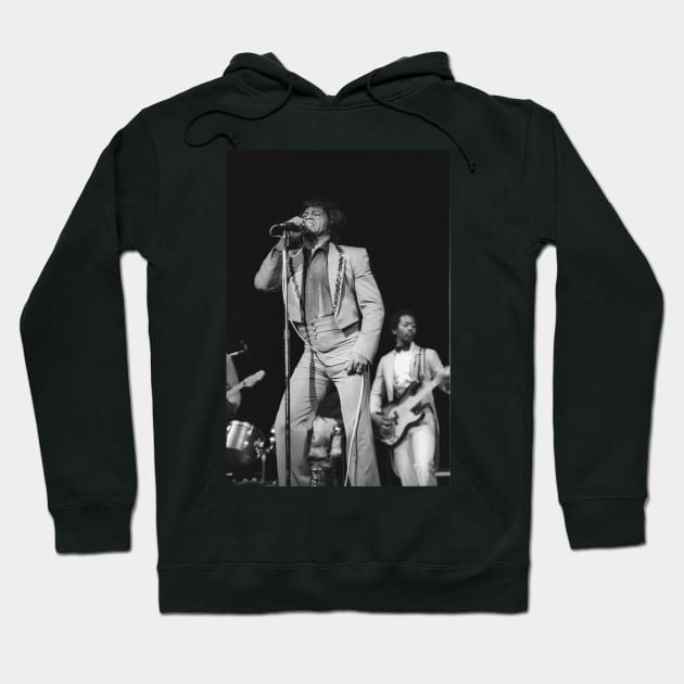 James Brown BW Photograph Hoodie by Concert Photos